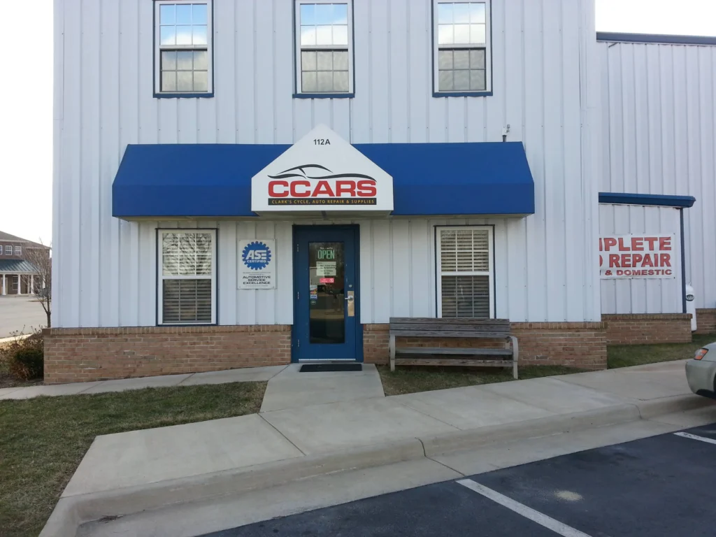View of the store front for CCARS Autor Repair in Purcellville, VA.